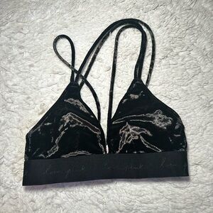 PINK Velour Bralette; size XS